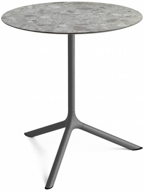 Стол ламинированный обеденный Tripe Maxi антрацит, зернистый Ø800х740 мм