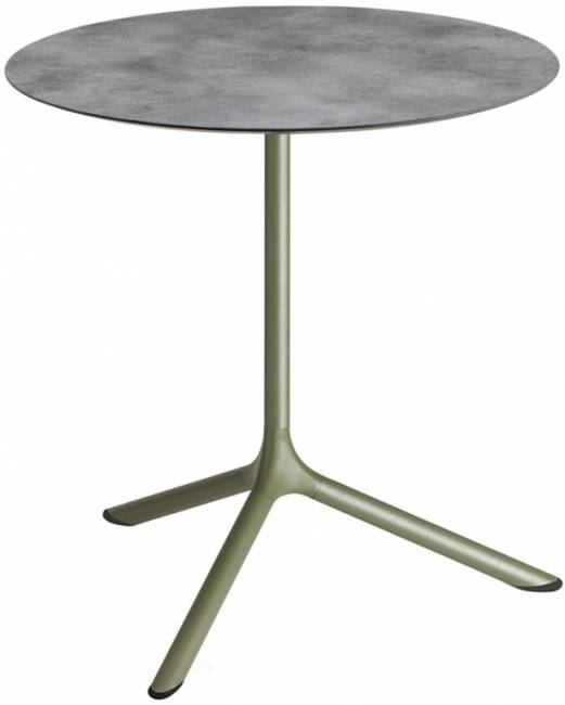 Стол ламинированный обеденный складной Tripe Maxi Folding оливковый, цементный Ø800х740 мм Стол ламинированный обеденный складной Tripe Maxi Folding оливковый, цементный Ø800х740 мм