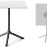 Стол ламинированный обеденный складной Tripe Folding антрацит, белый 600х600х740 мм