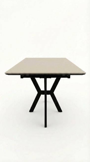 Стол DikLine DI100 Текстиль бежевый/опоры черные (2уп.)