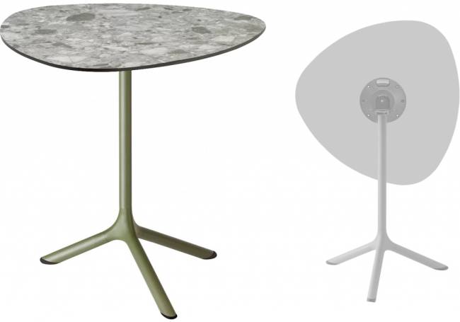 Стол ламинированный обеденный складной Tripe Folding оливковый, зернистый 640х640х740 мм