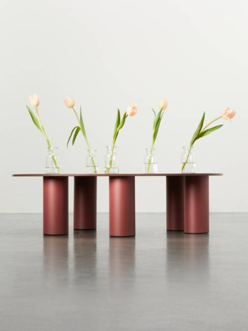 Столик ламинированный кофейный Hyppo карминный красный 1040х730х280 мм