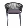 "Женева" стул плетеный из роупа, каркас алюминий темно-серый (RAL7024) шагрень, роуп темно-серый круглый, ткань темно-серая "Женева" стул плетеный из роупа, каркас алюминий темно-серый (RAL7024) шагрень, роуп темно-серый круглый, ткань темно-серая