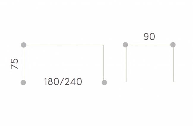 Стол металлический раздвижной Stromboli антрацит 1800-2400х900х750 мм