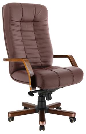 Кресло Everprof Atlant Wood M Кожа Kоричневый