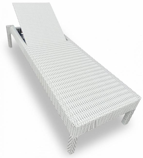 Шезлонг-лежак плетеный GS925 белый 1910х650х360 мм
