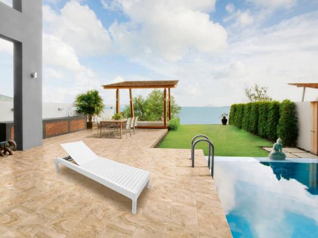 Шезлонг-лежак плетеный GS925 белый 1910х650х360 мм