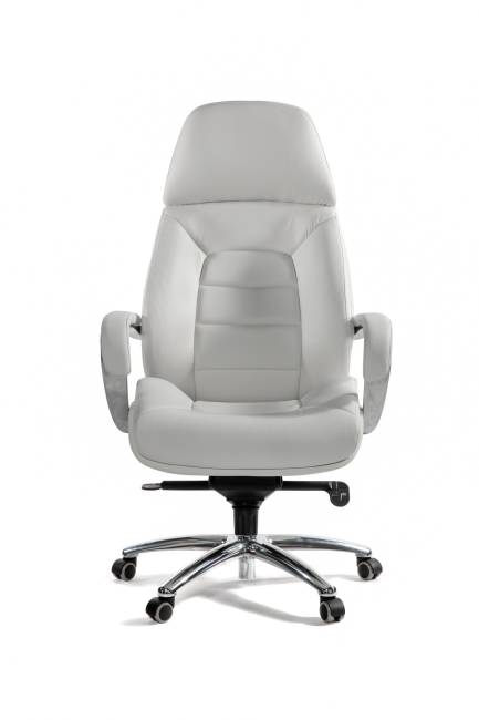 Кресло офисное / Порше / Porsche / слоновая кость кожа / алюминий крестовина