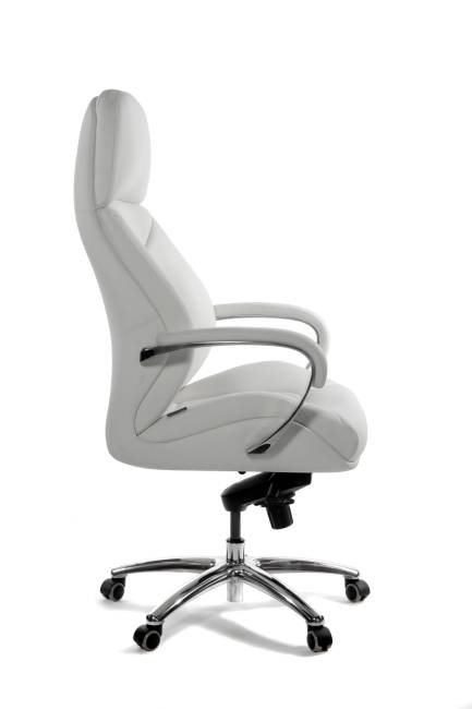 Кресло офисное / Порше / Porsche / слоновая кость кожа / алюминий крестовина