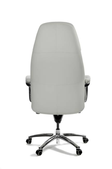 Кресло офисное / Порше / Porsche / слоновая кость кожа / алюминий крестовина