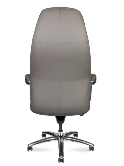Кресло офисное / Порше / Porsche / темно-серая кожа / алюминий крестовина