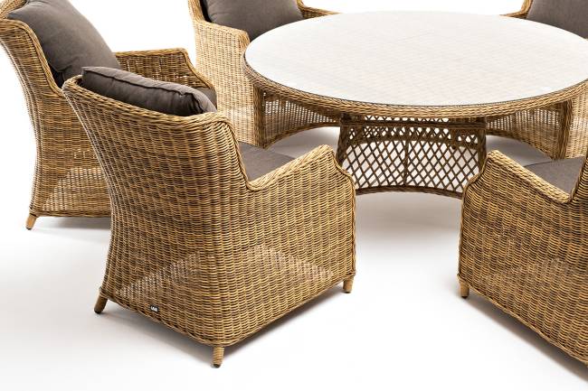 "Эспрессо - 150 N" обеденная группа плетеная, цвет соломенный