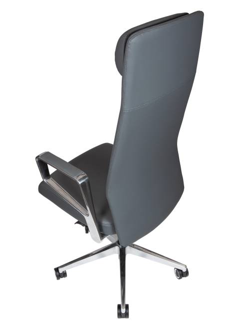 Кресло офисное / Вэст / West  / серая кожа / алюминиевая база