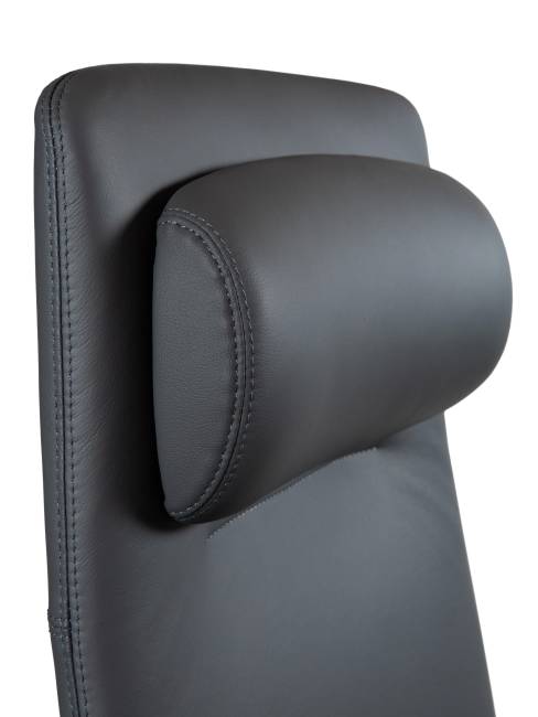 Кресло офисное / Вэст / West  / серая кожа / алюминиевая база