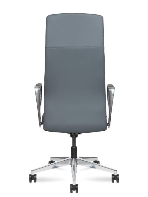 Кресло офисное / Вэст / West  / серая кожа / алюминиевая база