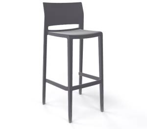 Стул пластиковый барный Bakhita 76 серый 480х470х1030 мм