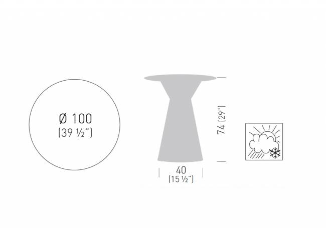 Стол ламинированный Roller Table Ø1000х740 мм