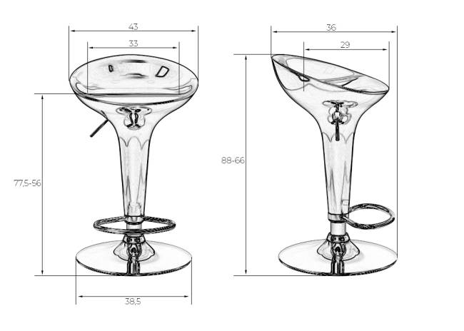 Стул барный DOBRIN BOMBA, жёлтый