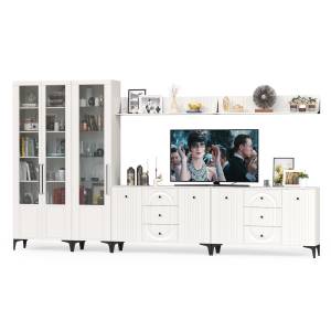 Валенсия набор для гостиной № 124 цвет белый шагрень