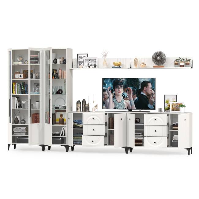 Валенсия набор для гостиной № 124 цвет белый шагрень