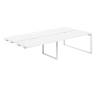 AG.161.WH.V.72.WH  / Рабочая станция комбо 2400х1238х750  / профиль О-образный: 70х20 белый; столешница с вырезом: белый