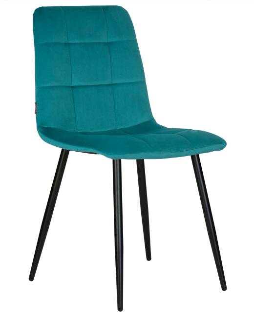 Набор 4 шт Стул обеденный DOBRIN CHILLY, Морской волны Holland 56, основание черное