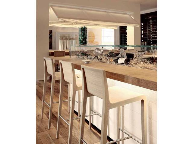 Стул деревянный барный Young беленый дуб 410х515х1015 мм