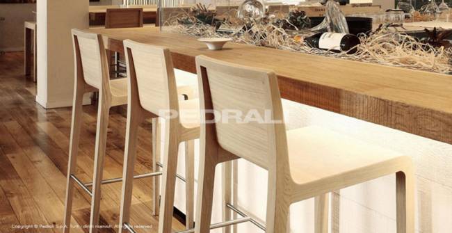 Стул деревянный барный Young беленый дуб 410х515х1015 мм