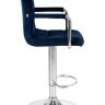 Набор 2 шт Стул барный DOBRIN KRUGER ARM, синий велюр (MJ9-117)