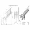 Модульная лестница Фаворит - Классик (с поворотом 90 градусов) Налево, Серый, 2025-2115