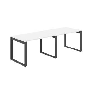 AG.177.WH.V.72.AN / Рабочая станция s-b-s 2400х800х750 / профиль О-образный: 70х20 антрацит; столешница с вырезом; столешница: белый