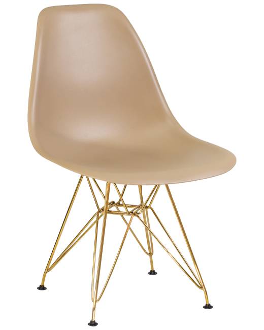 Набор 4 шт Стул обеденный DOBRIN DSR, ножки золотые, цвет бежевый (GR-03)