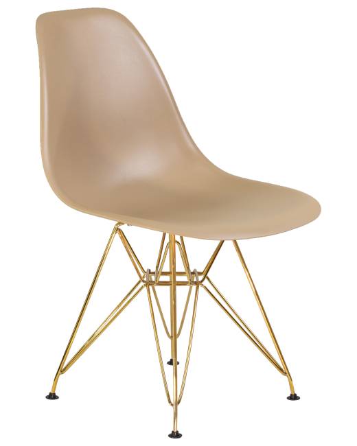 Набор 4 шт Стул обеденный DOBRIN DSR, ножки золотые, цвет бежевый (GR-03)