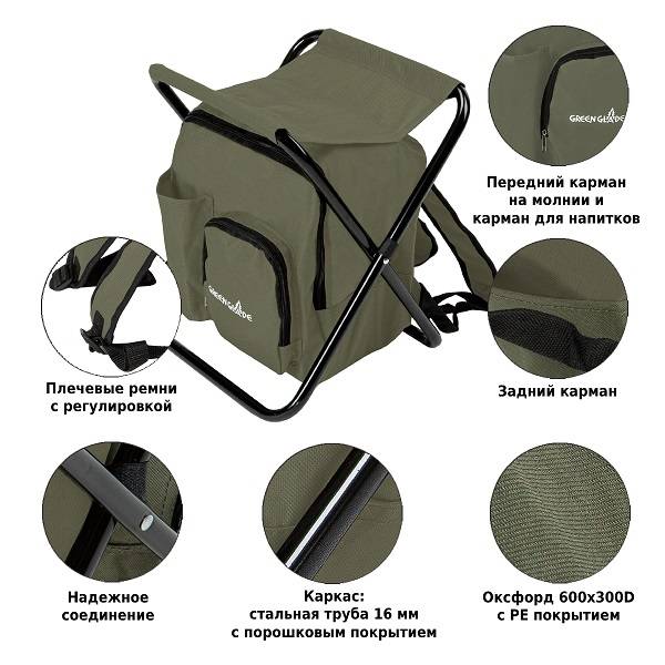 Табурет-рюкзак с сумкой Green Glade М1102
