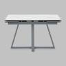 Стол Керас 120-180/80/75 столешница МДФ16/керамика Snow white подстолье металл серый