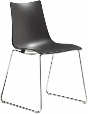 Стул пластиковый на полозьях Zebra Technopolymer хром, антрацит 510х530х800 мм