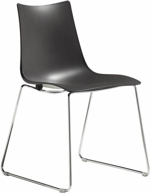 Стул пластиковый на полозьях Zebra Technopolymer хром, антрацит 510х530х800 мм