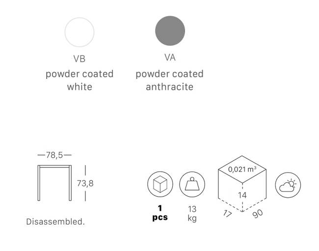 Подстолье металлическое Frame белый 785х785х738 мм