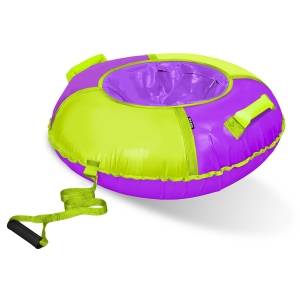 Надувная ватрушка (тюбинг) 110см "Классик" фиолетовый/мятный с автокамерой