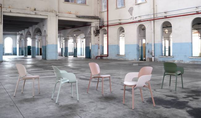 Стул пластиковый с обивкой Hug лен 470х540х800 мм