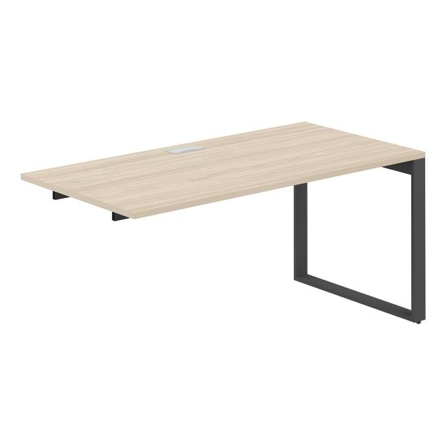 AG.189.WH.L.72.AN / Секция рабочей станции 1600х800х750 / профиль О-образный: 70х20 антрацит; лючок: серебро; столешница: белый