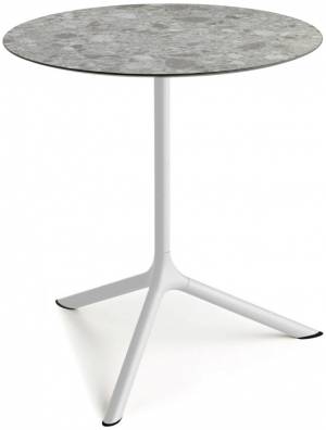 Стол ламинированный обеденный Tripe Maxi белый, зернистый Ø800х740 мм
