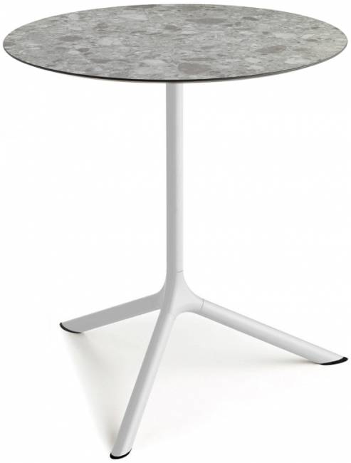 Стол ламинированный обеденный Tripe Maxi белый, зернистый Ø800х740 мм