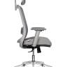 Кресло офисное / Космо грэй / Cosmo grey / база хром /серый пластик / серая сетка / серая ткань