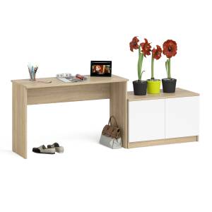 Стол письменный 1200 Мори с тумбой с дверками цвет дуб сонома/белый