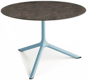 Столик ламинированный кофейный Tripe Maxi голубой, кортен Ø800х510 мм