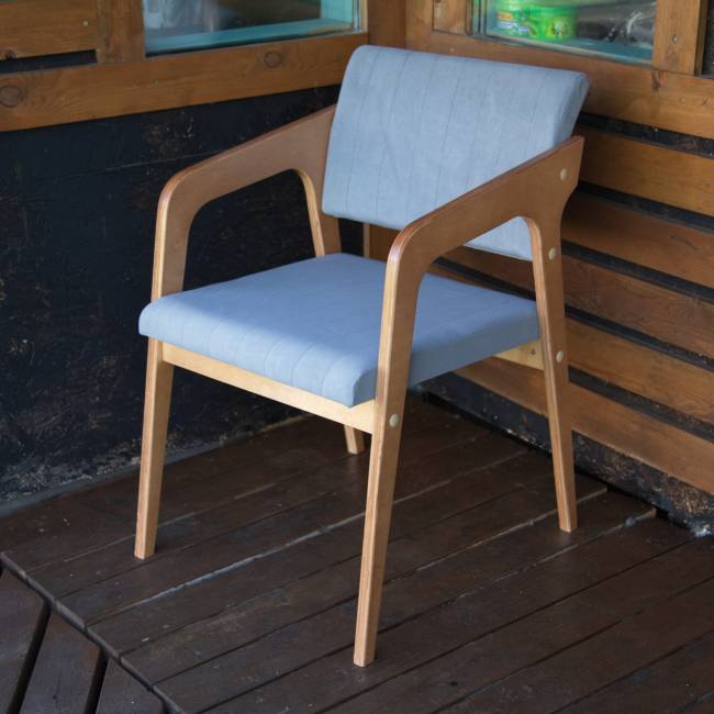 Стул-кресло Шадди натур/серый