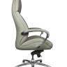 Кресло офисное / Порше / Porsche / светло-серая  кожа / алюминиевая база