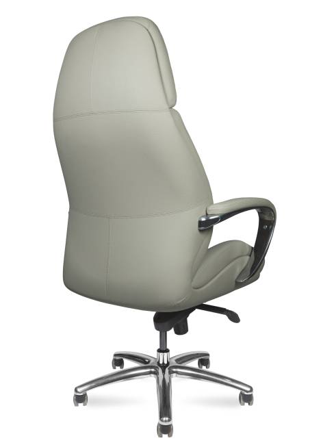 Кресло офисное / Порше / Porsche / светло-серая  кожа / алюминиевая база