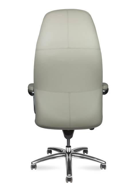 Кресло офисное / Порше / Porsche / светло-серая  кожа / алюминиевая база